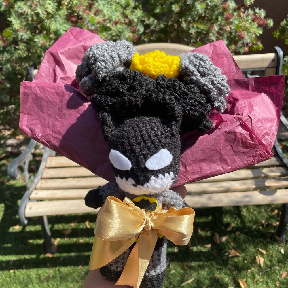 Crochet Batman bouquet hand made by me